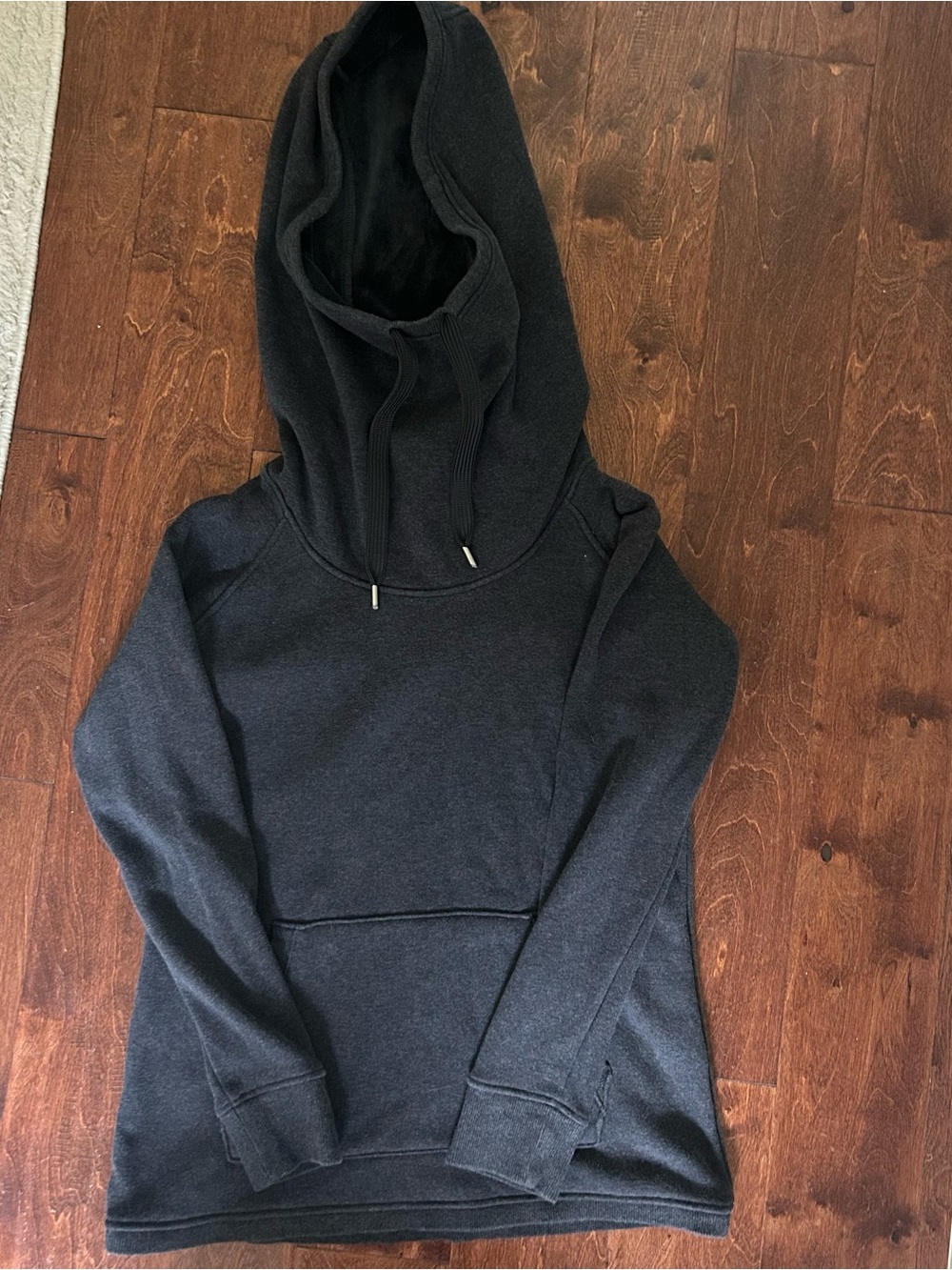 Athleta Black Hooded Cowl Neck Sweater